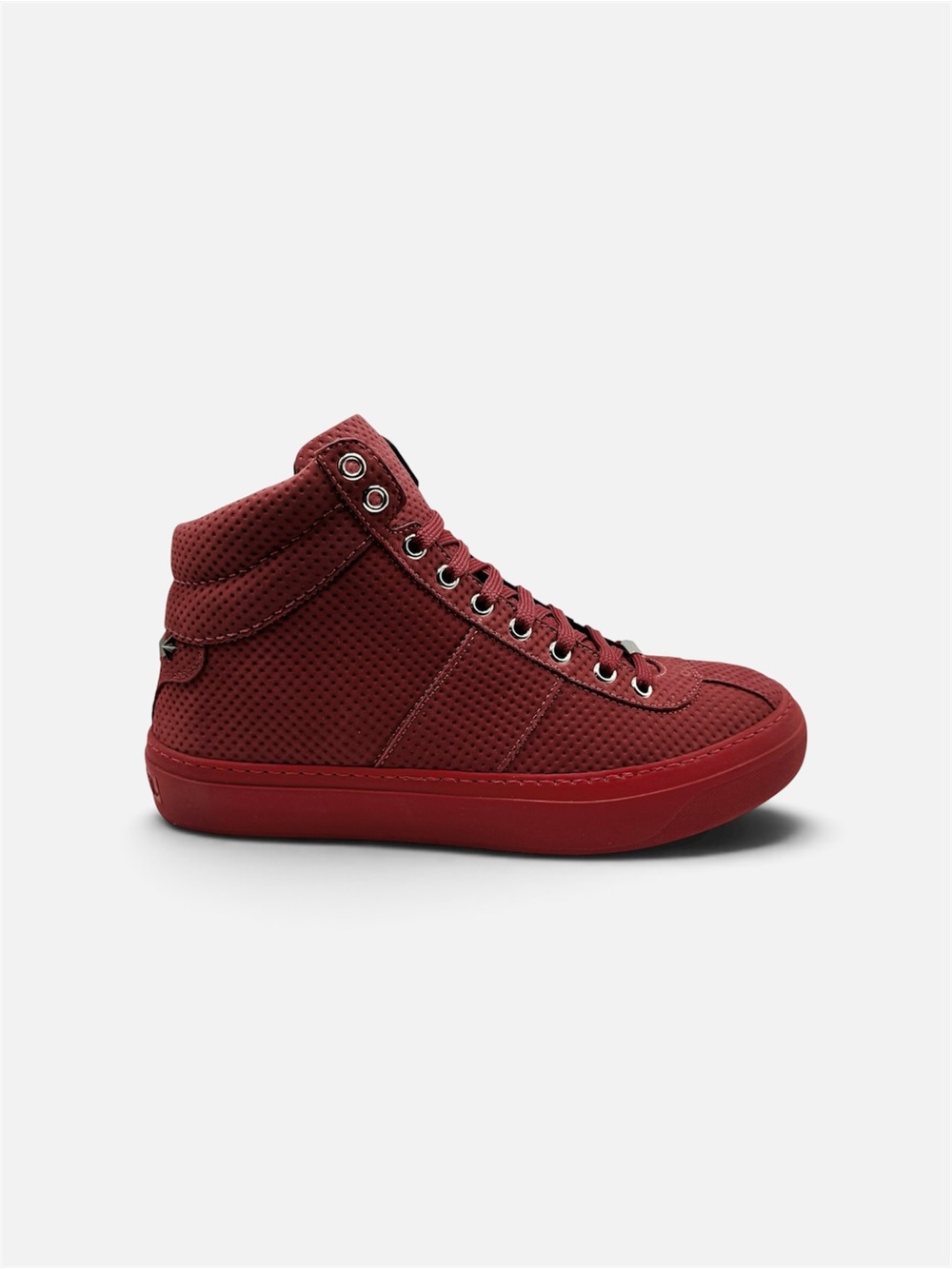 Jimmy Choo Belgravi Red Nubuck High-Top Sneakers